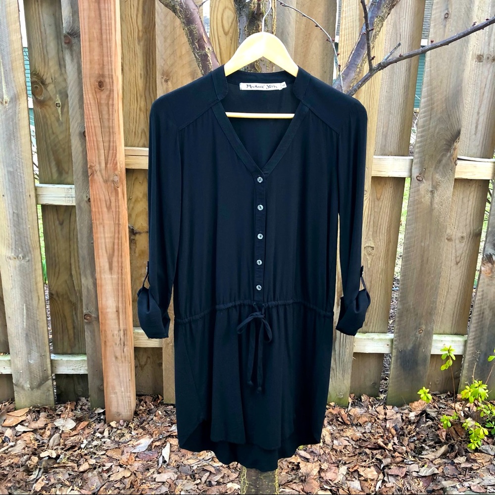 Michael Stars roll up elbow sleeve shirt dress XS - Picture 2 of 8